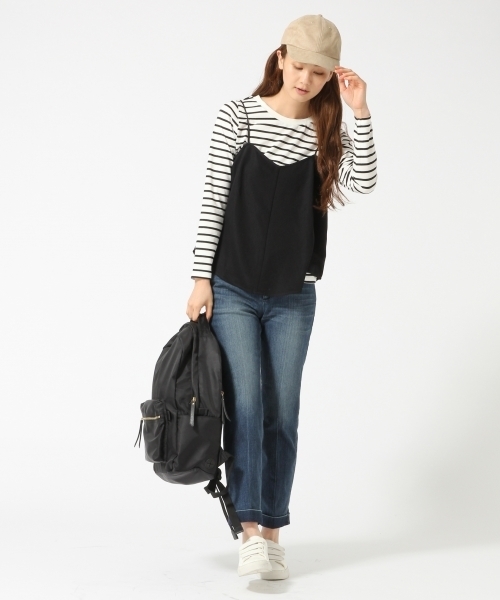 GLOBAL WORK（グローバルワーク）の「キャミレイヤードプルオーバー長袖/730147（Tシャツ/カットソー・レディース・ダークブラウン/その他/ブラック/カーキ・MEDIUM/LARGE）」の6枚目の写真