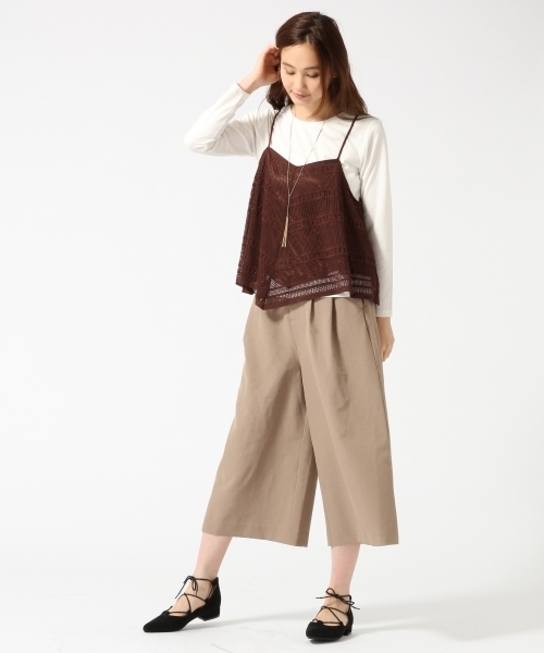 GLOBAL WORK（グローバルワーク）の「キャミレイヤードプルオーバー長袖/730147（Tシャツ/カットソー・レディース・ダークブラウン/その他/ブラック/カーキ・MEDIUM/LARGE）」の7枚目の写真