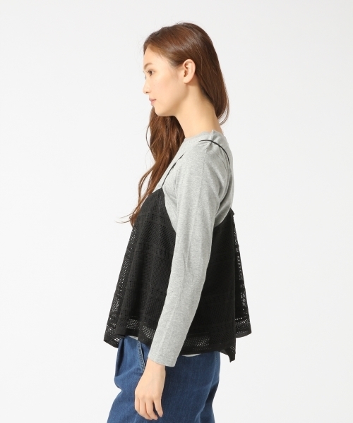 GLOBAL WORK（グローバルワーク）の「キャミレイヤードプルオーバー長袖/730147（Tシャツ/カットソー・レディース・ダークブラウン/その他/ブラック/カーキ・MEDIUM/LARGE）」の9枚目の写真