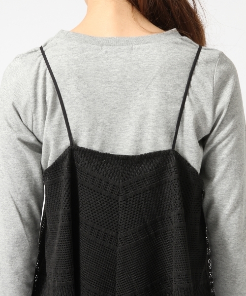 GLOBAL WORK（グローバルワーク）の「キャミレイヤードプルオーバー長袖/730147（Tシャツ/カットソー・レディース・ダークブラウン/その他/ブラック/カーキ・MEDIUM/LARGE）」の14枚目の写真