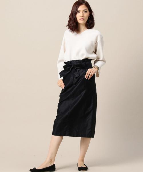 BEAUTY&YOUTH UNITED ARROWS（ビューティーアンドユースユナイテッドアローズ）の「BY モールスキンベルトタイトスカート◆（スカート・レディース・ベージュ/オリーブ/ネイビー・MEDIUM/SMALL）」の14枚目の写真