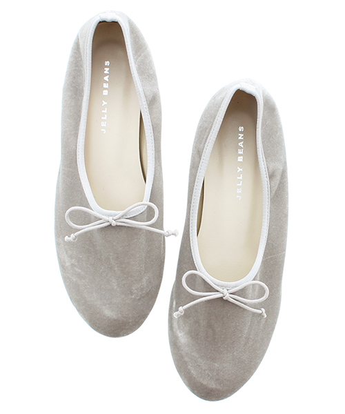 JELLY BEANS（ジェリービーンズ）の「【Made in Japan】ベロアバレエシューズ(134-1411)JELLY BEANS(ジェリービーンズ)（バレエシューズ・レディース・ブラック/ライトピンク/ライトグレー/パイソン・22.5/24.5/23/23.5/24）」の3枚目の写真