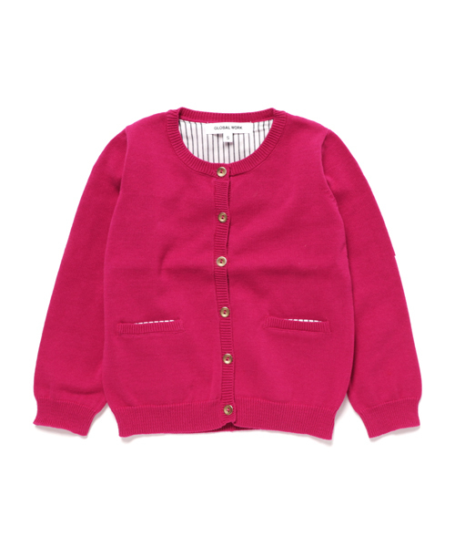 GLOBAL WORK（グローバルワーク）の「【キッズ】【洗えるニット】アラエルニットクルーカーデ/738494（カーディガン/ボレロ・キッズ・ライトグリーン/ピンク系その他/ライトイエロー・XX-LARGE/LARGE/SMALL/X-LARGE/MEDIUM）」の3枚目の写真