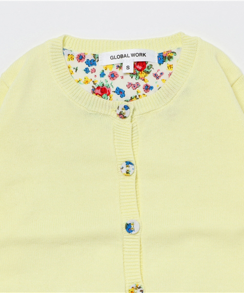GLOBAL WORK（グローバルワーク）の「【キッズ】【洗えるニット】アラエルニットクルーカーデ/738494（カーディガン/ボレロ・キッズ・ライトグリーン/ピンク系その他/ライトイエロー・XX-LARGE/LARGE/SMALL/X-LARGE/MEDIUM）」の5枚目の写真