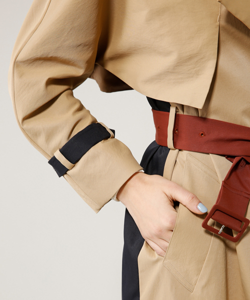 PEGGY LANA（ペギーラナ）の「Flare York Trench CT（トレンチコート・レディース・ネイビー/カーキ/マルチ/ベージュ・2/1）」の19枚目の写真