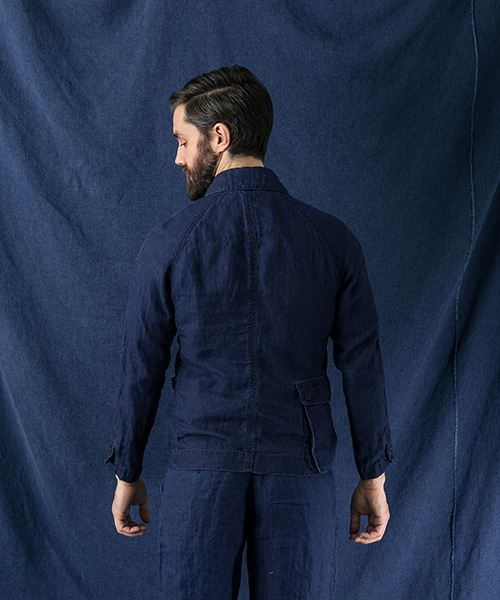 WORK NOT WORK URBAN RESEARCH（ワークノットワークアーバンリサーチ）の「WORK NOT WORK　インディゴリネンポーチャージャケット（デニムジャケット・メンズ・インディゴブルー・SMALL/MEDIUM/LARGE）」の3枚目の写真