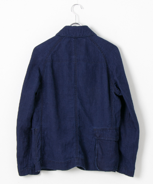 WORK NOT WORK URBAN RESEARCH（ワークノットワークアーバンリサーチ）の「WORK NOT WORK　インディゴリネンポーチャージャケット（デニムジャケット・メンズ・インディゴブルー・SMALL/MEDIUM/LARGE）」の6枚目の写真