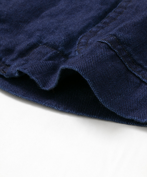 WORK NOT WORK URBAN RESEARCH（ワークノットワークアーバンリサーチ）の「WORK NOT WORK　インディゴリネンポーチャージャケット（デニムジャケット・メンズ・インディゴブルー・SMALL/MEDIUM/LARGE）」の11枚目の写真