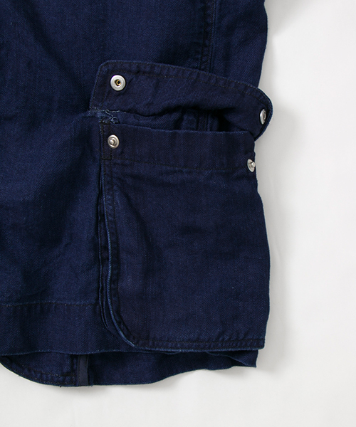 WORK NOT WORK URBAN RESEARCH（ワークノットワークアーバンリサーチ）の「WORK NOT WORK　インディゴリネンポーチャージャケット（デニムジャケット・メンズ・インディゴブルー・SMALL/MEDIUM/LARGE）」の12枚目の写真
