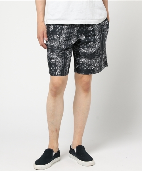 Reebok(リーボック)の「【Reebok】リーボック バンダナプリント BOARDS (その他パンツ・メンズ・ブラック/ロイヤルブルー・MEDIUM/LARGE)」の1枚目の写真