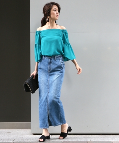 A part by（アパートバイ）の「TRオフショルフレアブラウス6S　762764 （シャツ/ブラウス・レディース・ターコイズブルー/ホワイト/ホワイト×ブラック/ブラック・LARGE/MEDIUM）」の20枚目の写真