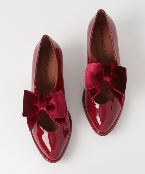 Jeffrey Campbell（ジェフリーキャンベル）の「デザインヒールベルベットリボンシューズ（パンプス・レディース・ワインレッド/ブラック/ネイビー/ベージュ・38/37/36/39/35）」の7枚目の写真