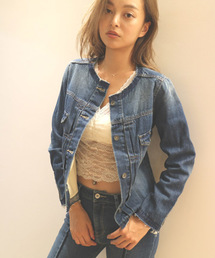 FREE'S MART | リメイク風ノーカラーＧジャン(デニムジャケット)