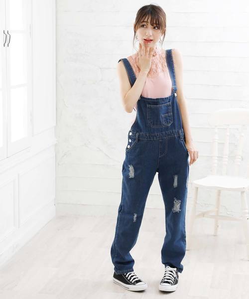 Girly Doll（ガーリードール）の「プチハイネックレースノースリーブ（シャツ/ブラウス・レディース・ホワイト/ブラック/ネイビー/イエロー/ピンクベージュ/パープル/ブルー・M/L/FREE）」の22枚目の写真