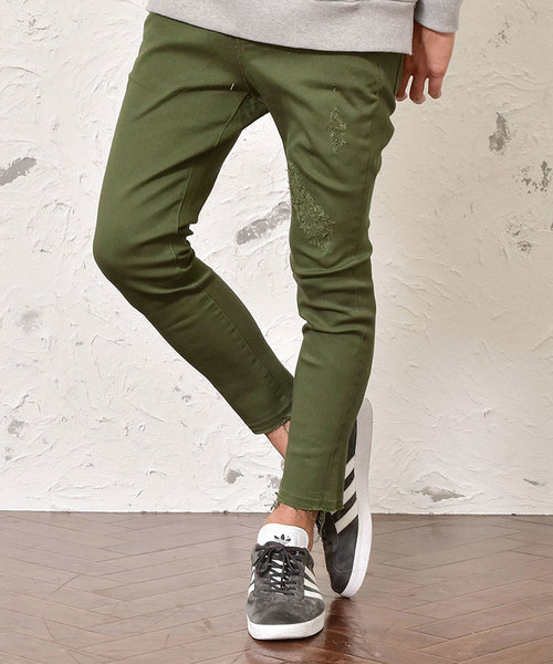 MinoriTY（マイノリティ）の「【ストレッチツイルダメージスーパースキニーパンツ（アンクル）】（その他パンツ・メンズ・ホワイト/ブラック/ネイビー/ベージュ/カーキ/ライトグレー・S/M/L/XL）」の5枚目の写真