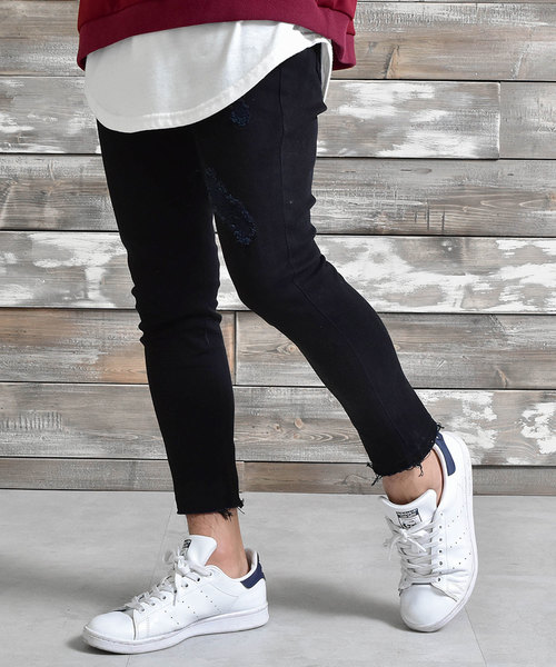 MinoriTY（マイノリティ）の「【ストレッチツイルダメージスーパースキニーパンツ（アンクル）】（その他パンツ・メンズ・ホワイト/ブラック/ネイビー/ベージュ/カーキ/ライトグレー・S/M/L/XL）」の2枚目の写真