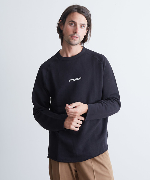ATTACHMENT(アタッチメント)の「【ATTACHMENT】《WEB限定》ロゴプリントカットオフトレーナー(スウェット・メンズ・ブラック/ホワイト・2/3)」の2枚目の写真