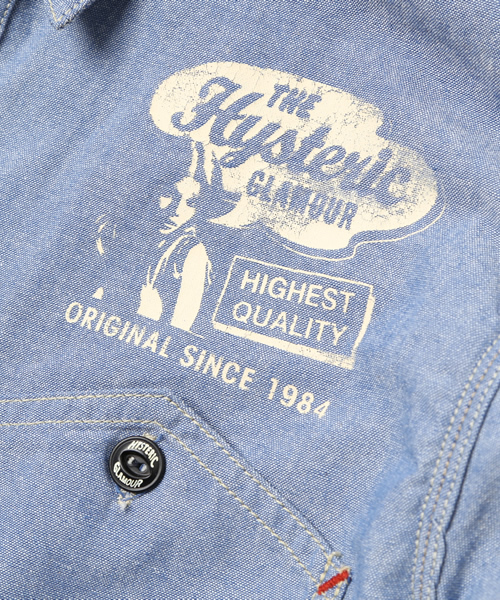HYSTERIC GLAMOUR（ヒステリックグラマー）の「TURN IT ON pt 長袖ワークSH（シャツ/ブラウス・メンズ・インディゴブルー・MEDIUM/SMALL/LARGE）」の7枚目の写真