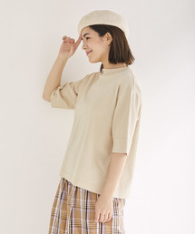 coen | USAコットンハイネック5分袖Tシャツ(Tシャツ/カットソー)