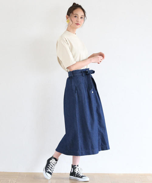 coen（コーエン）の「USAコットンハイネック5分袖Tシャツ（Tシャツ/カットソー・レディース・ベージュ/ホワイト/ブラック・FREE）」の10枚目の写真