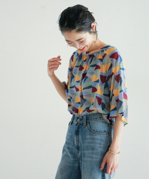 NOMBRE IMPAIR(ノンブルアンペール)の「カラーブロック ラグランギャザーブラウス(シャツ/ブラウス)」|その他
