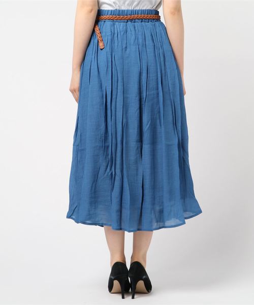 CHARM BERRY TIC（チャームベリーチック）の「ベルト付きスラブスカート（スカート・レディース・ライトグレー/ブラック/ネイビー/オフホワイト/カーキ/ピンク/イエロー/オレンジ/ブルー/ブルーグリーン/スモークピンク/キナリ・M/L）」の14枚目の写真