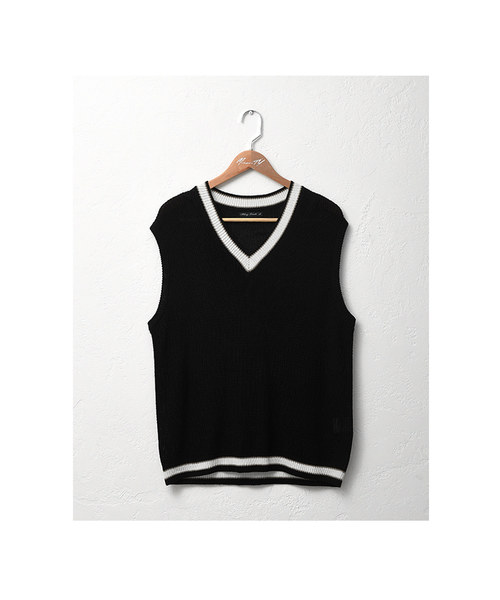 MinoriTY（マイノリティ）の「メンズチルデンVネックベスト（ベスト・メンズ・ホワイト系その他/ホワイト/ブラック/ベージュ・M/L）」の11枚目の写真