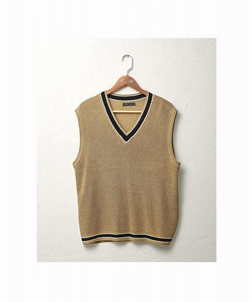 MinoriTY（マイノリティ）の「メンズチルデンVネックベスト（ベスト・メンズ・ホワイト系その他/ホワイト/ブラック/ベージュ・M/L）」の14枚目の写真