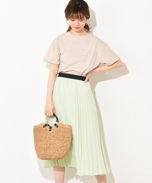 natural couture（ナチュラルクチュール）の「どっちが好き？ロゴT（Tシャツ/カットソー・レディース・ベージュ/オフホワイト/ミント/スミクロ・FREE）」の15枚目の写真