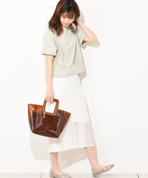 natural couture（ナチュラルクチュール）の「どっちが好き？ロゴT（Tシャツ/カットソー・レディース・ベージュ/オフホワイト/ミント/スミクロ・FREE）」の18枚目の写真