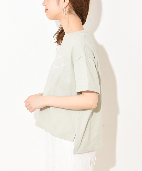 natural couture（ナチュラルクチュール）の「どっちが好き？ロゴT（Tシャツ/カットソー・レディース・ベージュ/オフホワイト/ミント/スミクロ・FREE）」の22枚目の写真