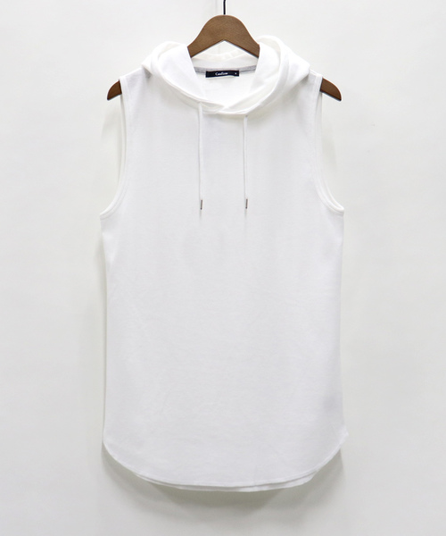 Confirm(コンファーム)の「Confirm / コンファーム ノースリーブワッフルパーカー(Tシャツ/カットソー・メンズ・ホワイト/グレー/ブラック・M/L)」の2枚目の写真