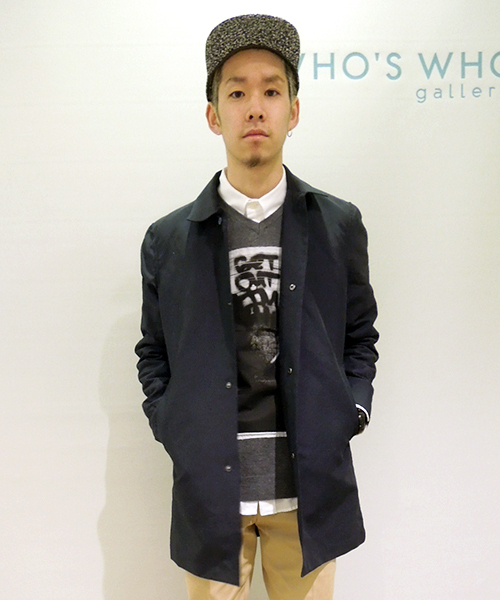 WHO'S WHO gallery（フーズフーギャラリー）の「【WEB限定価格】T/Cボンディングコート（ステンカラーコート・メンズ・ベージュ/ネイビー/アイボリー/ブルー/レッド/グリーン・MEDIUM/LARGE）」の7枚目の写真