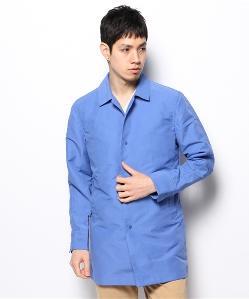 WHO'S WHO gallery（フーズフーギャラリー）の「【WEB限定価格】T/Cボンディングコート（ステンカラーコート・メンズ・ベージュ/ネイビー/アイボリー/ブルー/レッド/グリーン・MEDIUM/LARGE）」の8枚目の写真