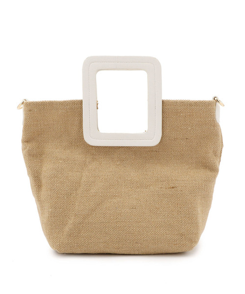 A/C DESIGN BY ALPHA CUBIC（エーシーデザインバイアルファキュービック）の「スクエアハンドルジュードバッグ（トートバッグ・レディース・ブラック/オフホワイト・フリー）」の4枚目の写真