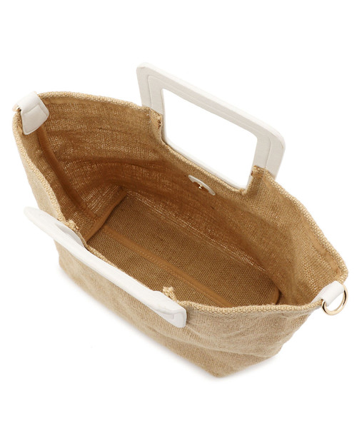 A/C DESIGN BY ALPHA CUBIC（エーシーデザインバイアルファキュービック）の「スクエアハンドルジュードバッグ（トートバッグ・レディース・ブラック/オフホワイト・フリー）」の6枚目の写真