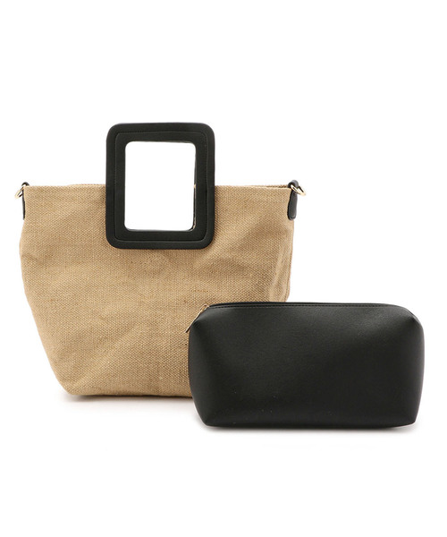 A/C DESIGN BY ALPHA CUBIC（エーシーデザインバイアルファキュービック）の「スクエアハンドルジュードバッグ（トートバッグ・レディース・ブラック/オフホワイト・フリー）」の10枚目の写真