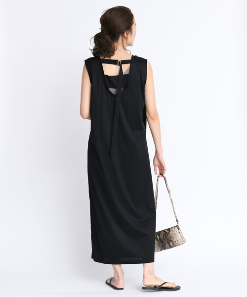 DouDou（ドゥドゥ）の「バックDカンワンピース（ワンピース・レディース・ブラック/ベージュ/ブラウン・FREE）」の2枚目の写真