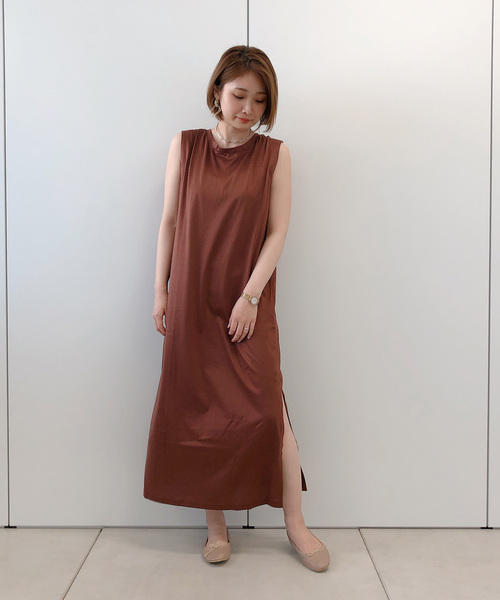 DouDou（ドゥドゥ）の「バックDカンワンピース（ワンピース・レディース・ブラック/ベージュ/ブラウン・FREE）」の4枚目の写真
