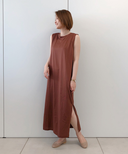 DouDou（ドゥドゥ）の「バックDカンワンピース（ワンピース・レディース・ブラック/ベージュ/ブラウン・FREE）」の9枚目の写真