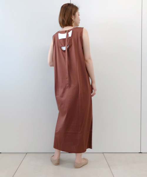 DouDou（ドゥドゥ）の「バックDカンワンピース（ワンピース・レディース・ブラック/ベージュ/ブラウン・FREE）」の16枚目の写真