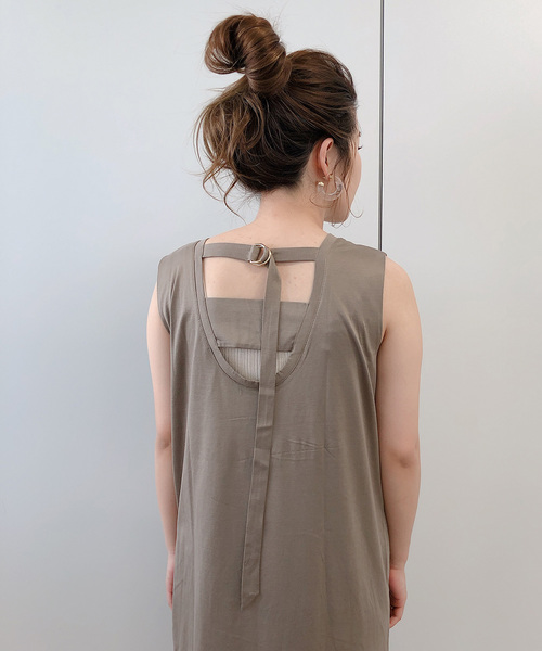 DouDou（ドゥドゥ）の「バックDカンワンピース（ワンピース・レディース・ブラック/ベージュ/ブラウン・FREE）」の5枚目の写真