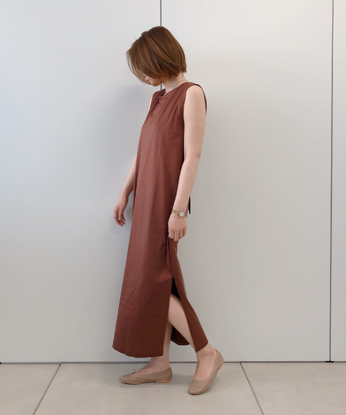 DouDou（ドゥドゥ）の「バックDカンワンピース（ワンピース・レディース・ブラック/ベージュ/ブラウン・FREE）」の22枚目の写真