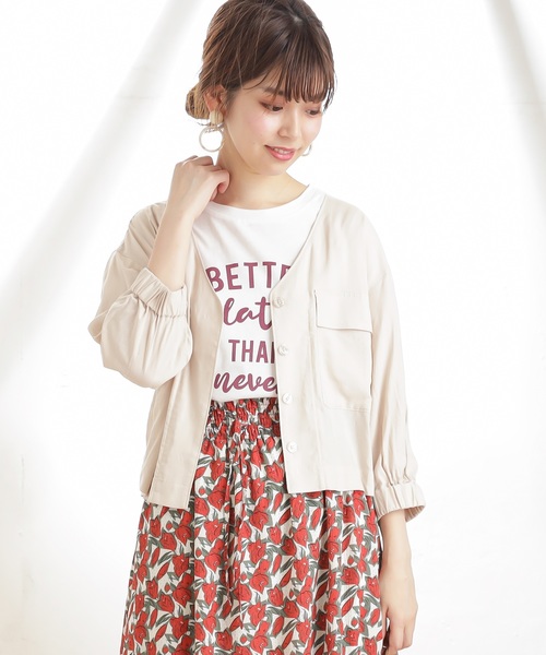 natural couture（ナチュラルクチュール）の「レーヨン麻てろっとライトブルゾン（ブルゾン・レディース・ベージュ/カーキ/ライトベージュ・FREE）」の2枚目の写真