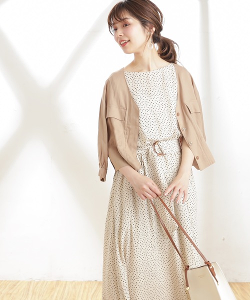 natural couture（ナチュラルクチュール）の「レーヨン麻てろっとライトブルゾン（ブルゾン・レディース・ベージュ/カーキ/ライトベージュ・FREE）」の6枚目の写真