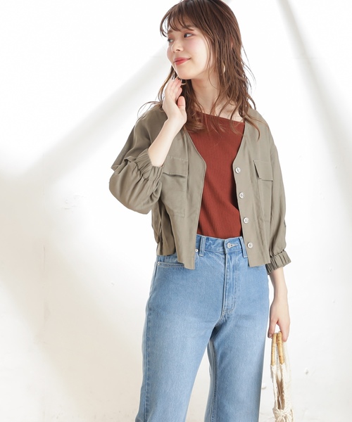 natural couture（ナチュラルクチュール）の「レーヨン麻てろっとライトブルゾン（ブルゾン・レディース・ベージュ/カーキ/ライトベージュ・FREE）」の10枚目の写真