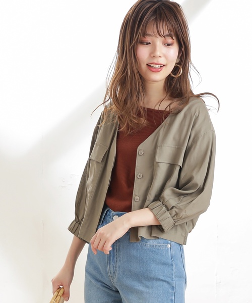 natural couture（ナチュラルクチュール）の「レーヨン麻てろっとライトブルゾン（ブルゾン・レディース・ベージュ/カーキ/ライトベージュ・FREE）」の7枚目の写真