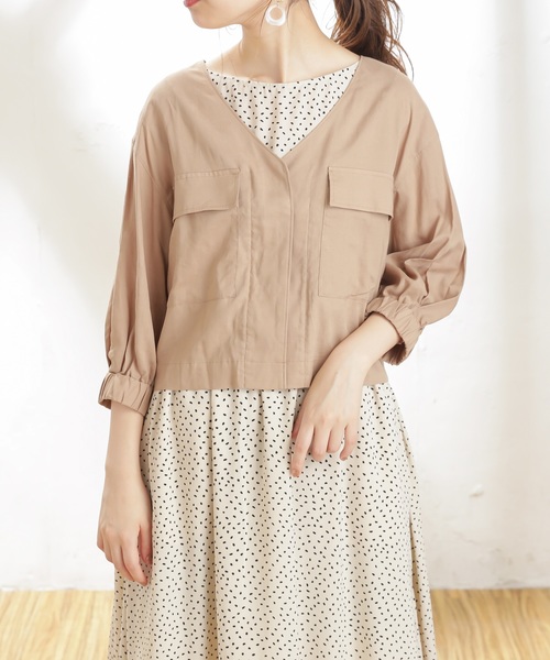 natural couture（ナチュラルクチュール）の「レーヨン麻てろっとライトブルゾン（ブルゾン・レディース・ベージュ/カーキ/ライトベージュ・FREE）」の13枚目の写真