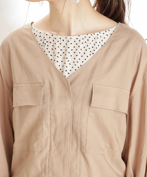 natural couture（ナチュラルクチュール）の「レーヨン麻てろっとライトブルゾン（ブルゾン・レディース・ベージュ/カーキ/ライトベージュ・FREE）」の20枚目の写真