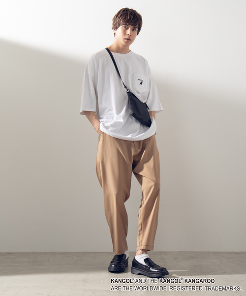 KANGOL(カンゴール)の「∴WEGO/KANGOL別注オーバーサイズビッグシルエットポケットTシャツ(Tシャツ/カットソー・メンズ・ホワイト/ブラック/ベージュ/ブラウン・MEDIUM/LARGE)」の11枚目の写真